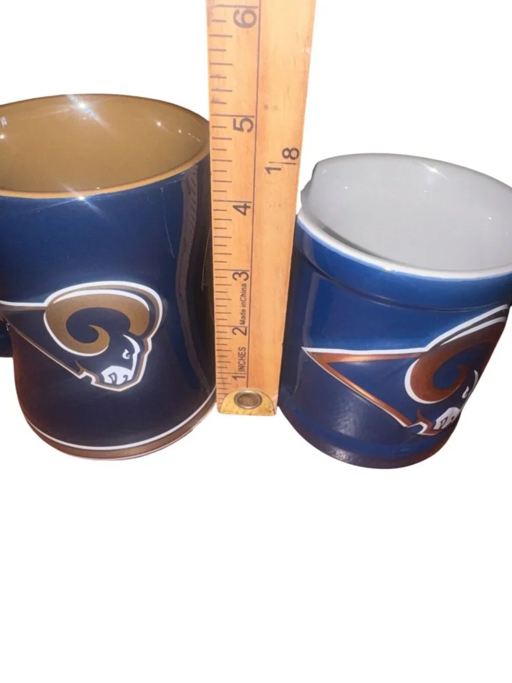 St. Louis Rams NFL Ceramic Mugs Set Of 2 11oz & 14oz Officially Licensed By Boel